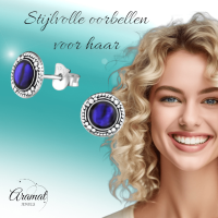 Zilveren Paarse Abalone Oorbellen 8 mm dames - Dames