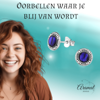 Zilveren Paarse Abalone Oorbellen 8 mm dames - Dames