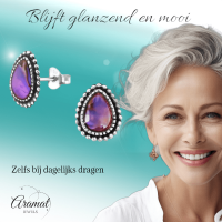 Zilveren Roze Abalone Oorbellen 12x9 mm -