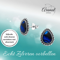 Zilveren Abalone Oorbellen 12x9 mm -