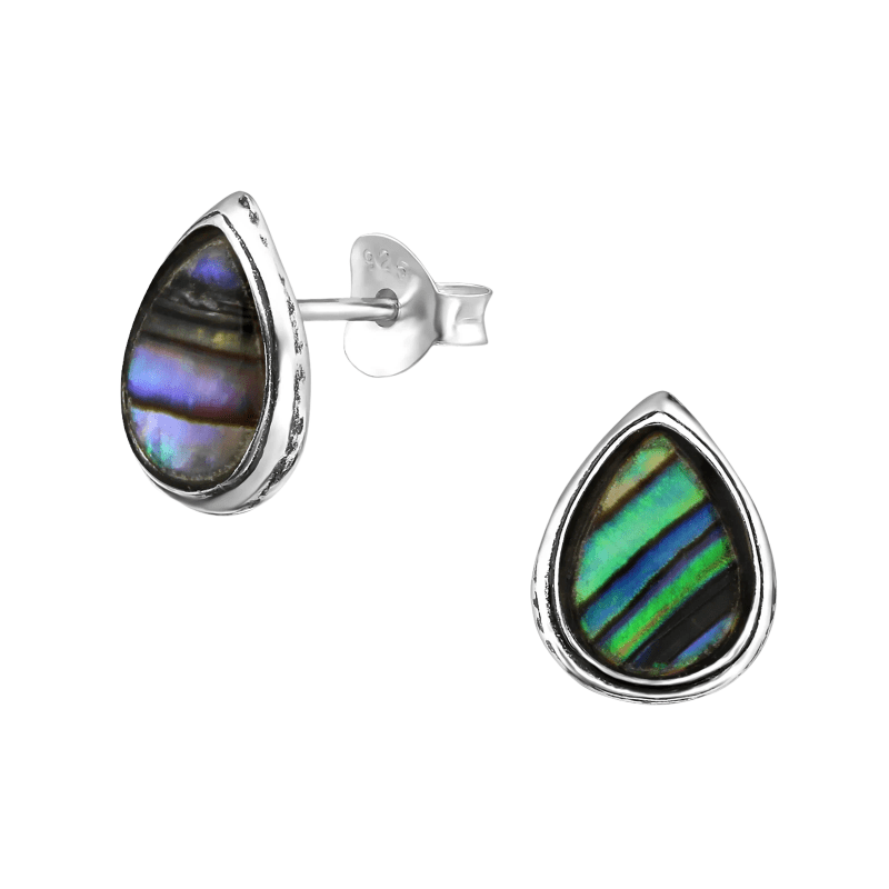 Zilveren Abalone Oorbellen 10x8 mm - Dames