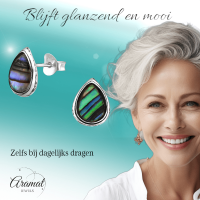Zilveren Abalone Oorbellen 10x8 mm - Dames