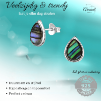 Zilveren Abalone Oorbellen 10x8 mm - Dames
