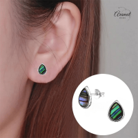 Zilveren Abalone Oorbellen 10x8 mm - Dames