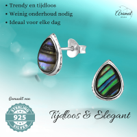 Zilveren Abalone Oorbellen 10x8 mm - Dames