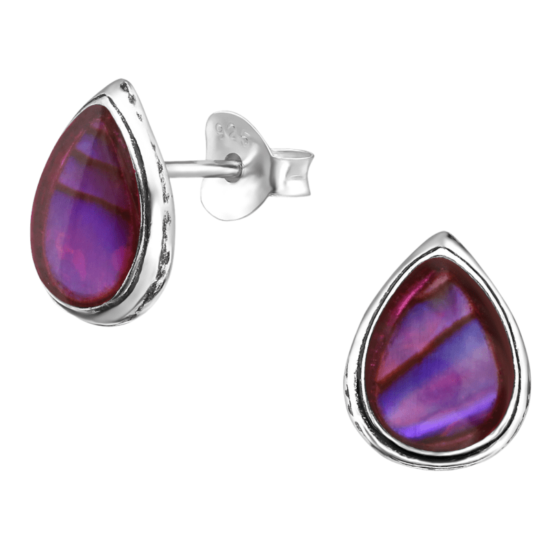 Zilveren Roze Abalone Oorbellen 10x8 mm -