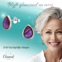 Zilveren Roze Abalone Oorbellen 10x8 mm -