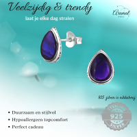 Zilveren Druppel Oorbellen Abalone 10x8 mm - Dames