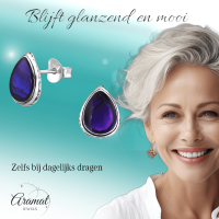 Zilveren Druppel Oorbellen Abalone 10x8 mm - Dames