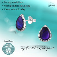 Zilveren Druppel Oorbellen Abalone 10x8 mm - Dames