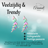 Regenboog blad oorstuds 12&Atilde;&mdash;4 mm -