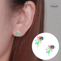 Regenboog blad oorbellen 11&Atilde;&mdash;7 mm -
