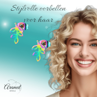 Regenboog blad oorbellen 11&Atilde;&mdash;7 mm -