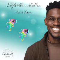 Regenboog blad oorbellen 11&Atilde;&mdash;7 mm -