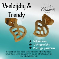 Goudkleurige blad oorbellen 10&Atilde;&mdash;8 mm -