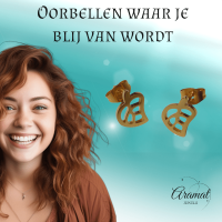 Goudkleurige blad oorbellen 10&Atilde;&mdash;8 mm -
