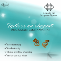 Goudkleurige blad oorbellen 10&Atilde;&mdash;8 mm -