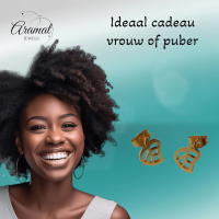 Goudkleurige blad oorbellen 10&Atilde;&mdash;8 mm -