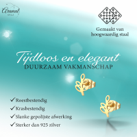 Goudkleurige blad oorbellen 10&Atilde;&mdash;7 mm -
