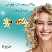 Goudkleurige blad oorstuds 10&Atilde;&mdash;5 mm -