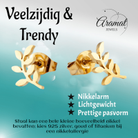 Goudkleurige blad oorstuds 10&Atilde;&mdash;5 mm -