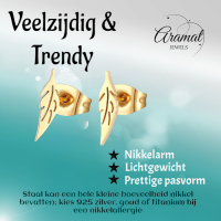 Goudkleurige blad oorstuds 10&Atilde;&mdash;2 mm -