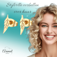 Goudkleurige blad oorstuds 10&Atilde;&mdash;2 mm -