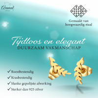 Goudkleurige blad oorstuds 12&Atilde;&mdash;4 mm -