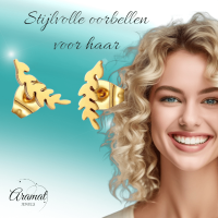 Goudkleurige blad oorstuds 12&Atilde;&mdash;4 mm -