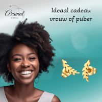 Goudkleurige blad oorstuds 12&Atilde;&mdash;4 mm -