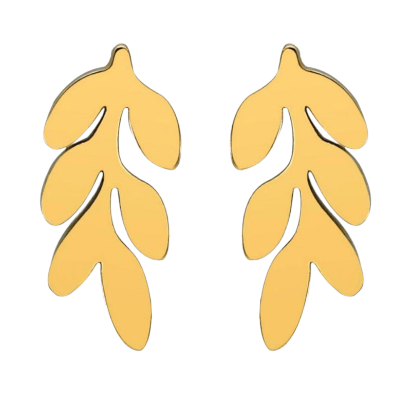 Goudkleurige blad oorstuds 12&Atilde;&mdash;7 mm -