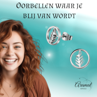 Open cirkel blad oorbellen 10 mm -