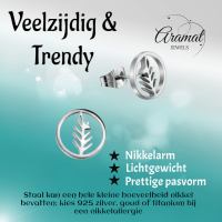 Open cirkel blad oorbellen 10 mm -