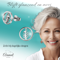 Open cirkel blad oorbellen 10 mm -