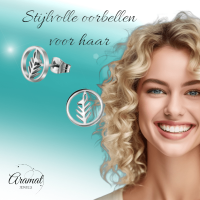 Open cirkel blad oorbellen 10 mm -