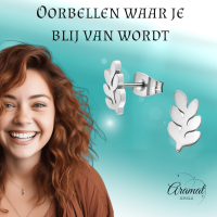 Zilverkleurige blad oorbellen 12&Atilde;&mdash;7 mm -