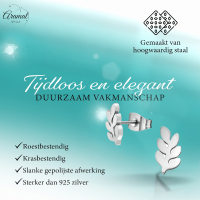 Zilverkleurige blad oorbellen 12&Atilde;&mdash;7 mm -