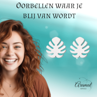Zilverkleurige blad oorbellen &Atilde;&tilde;10 mm -