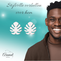 Zilverkleurige blad oorbellen &Atilde;&tilde;10 mm -