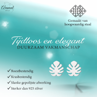 Zilverkleurige blad oorbellen &Atilde;&tilde;10 mm -