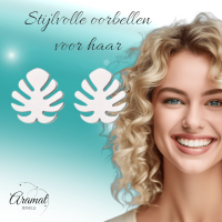 Zilverkleurige blad oorbellen &Atilde;&tilde;10 mm -