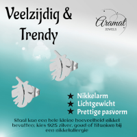 Zilverkleurige blad oorbellen 10&Atilde;&mdash;7&acirc;&euro;&macr;mm -