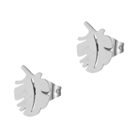 Zilverkleurige blad oorbellen 10&Atilde;&mdash;7&acirc;&euro;&macr;mm -