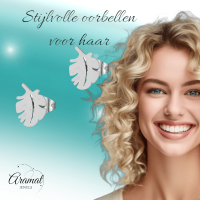 Zilverkleurige blad oorbellen 10&Atilde;&mdash;7&acirc;&euro;&macr;mm -