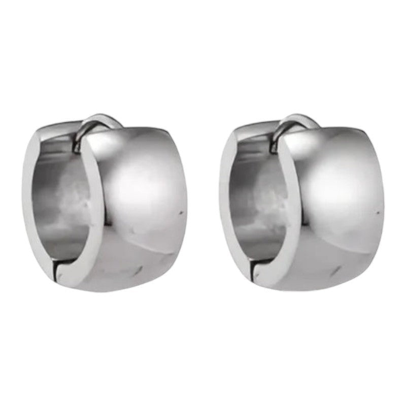kleine Zilverkleurige stalen oorringen 13 mm -