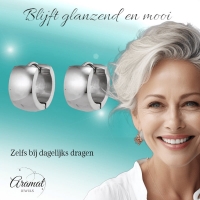kleine Zilverkleurige stalen oorringen 13 mm -