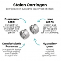 kleine Zilverkleurige stalen oorringen 13 mm -