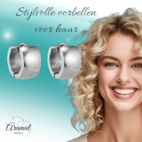 kleine Zilverkleurige stalen oorringen 13 mm -