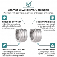 Zilverkleurige Klapcreolen - RVS - Twee Strepen - 13 mm - Uniseks -