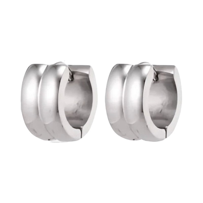 Zilverkleurige RVS Klapcreolen - 13 mm -